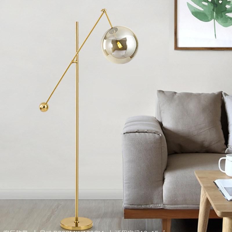 Modern Minimalist Marble LED Golden Glass Ball Floor Lamp Living Room Sofa Vertical Lighting (WH-MFL-41)