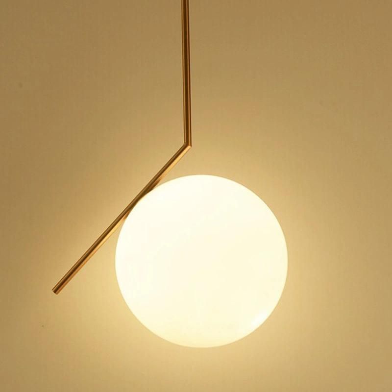 Glass Ball Hanging Chandelier Modern Round Dining Room Pendant Light