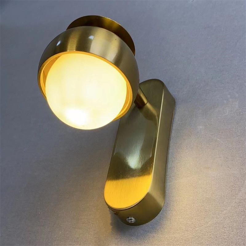 Nordic Luxurious Bedroom Bedside Wall Lamp Gold Copper Natural Color Small Wall Lamp Living Room Background Wall Decor LED Lamp