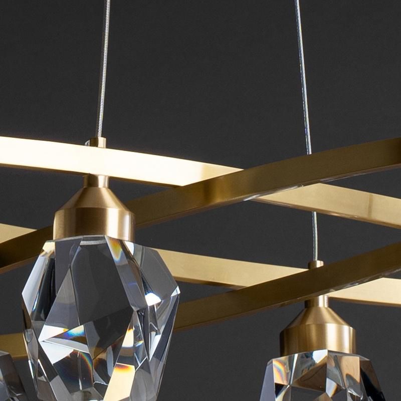 Postmodern Light Luxury Full Copper Room Lamp LED Crystal Pendant Lamp