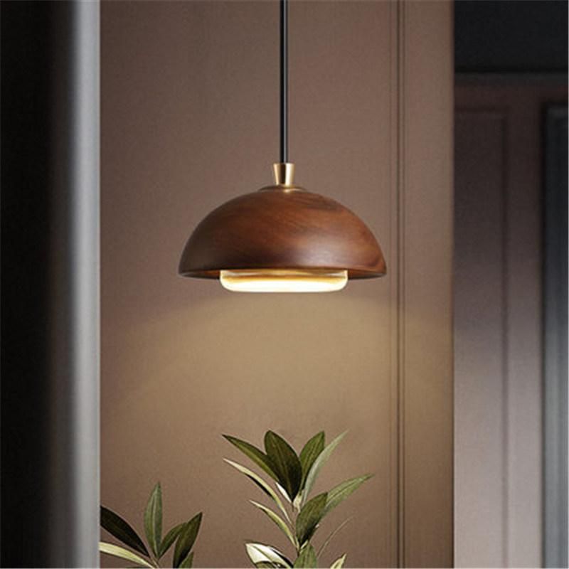 E27 Loft Art Pendant Light for Dining Room Vidar Scandinavian Acorn Shape Wooden Pendant Lamp (WH-AP-324)