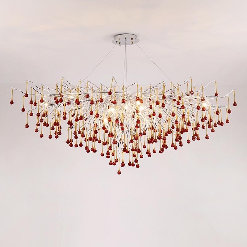 Dining Room Crystal Chandelier Villa Branch Hall Living Room Lamps