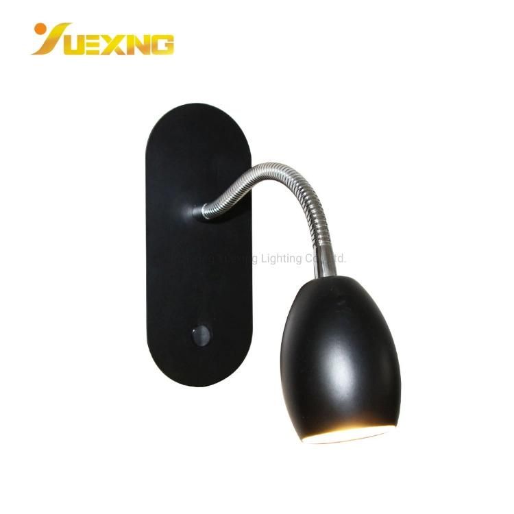 Flexible Tube Adjustable Black Silver Indoor Light 3000K-6000K 400lm COB 5W Iron LED Wall Stage Lighting Spot Lamp for Bedside Bathroom