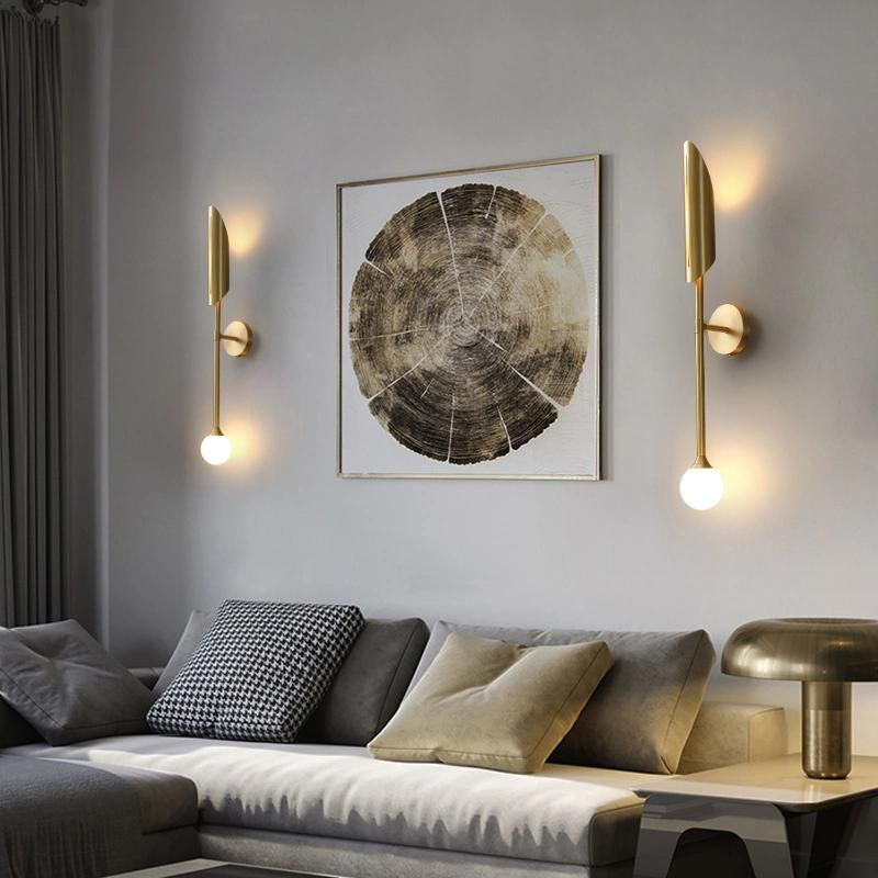 Golden Metal Wall Lamp Living Room Lamp Bedside Lamp Bedroom Lamp