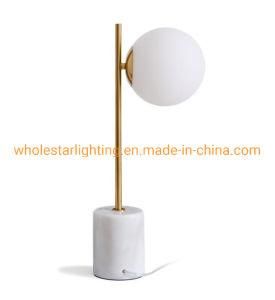 Marble Stone Glass Table Lamp with USB (WHT-145)
