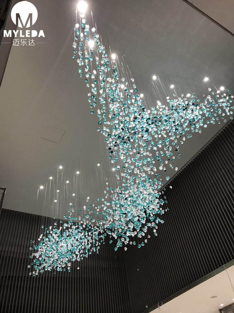 Interior Decorative Crystal Stone LED Lighting Chandelier for Hotel Lobby