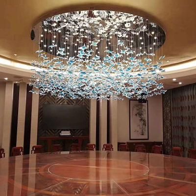 Colorful Sea Star Shape Decor Show Hall Aquarium Hotel Glass Custom Project LED Chandelier Lamp