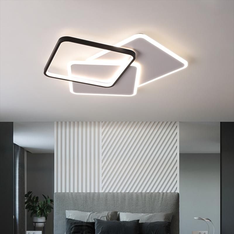 Overlapping Square Design Simple Style Ceiling Lamp Bedroom Lamp Pendant Lamp