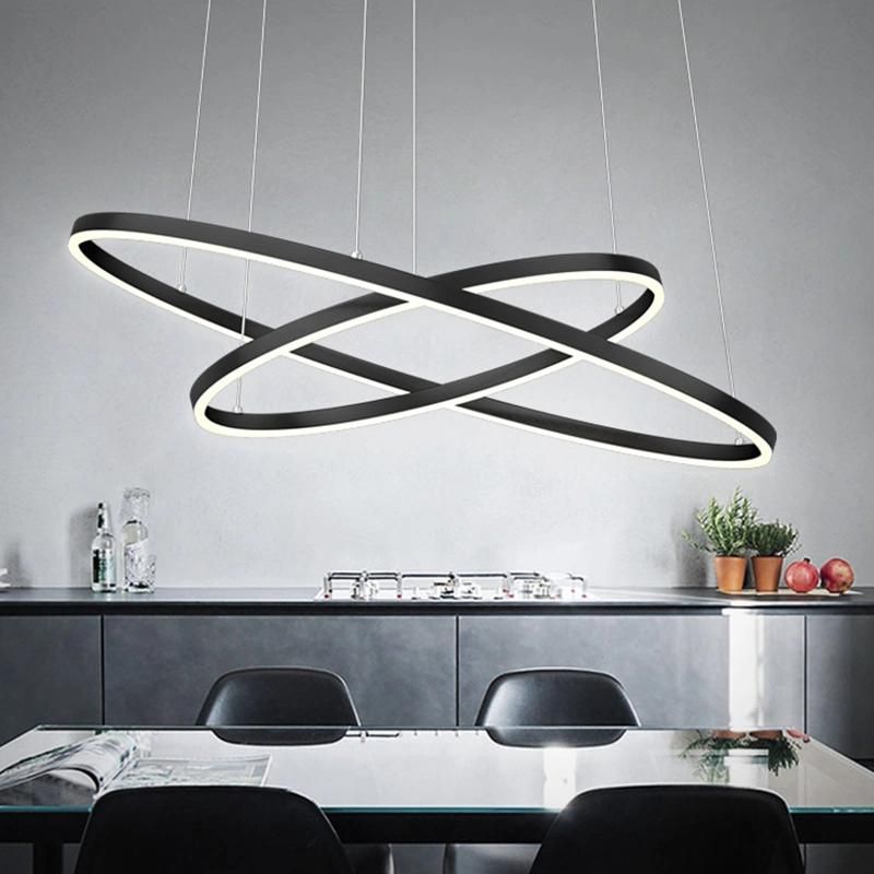 Geometric Ring Chandelier Dining Room Hotel Living Room Pendant Lamp