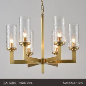 Chandeliers Pendant Lights Modern Copper Lamp with Glass Shade