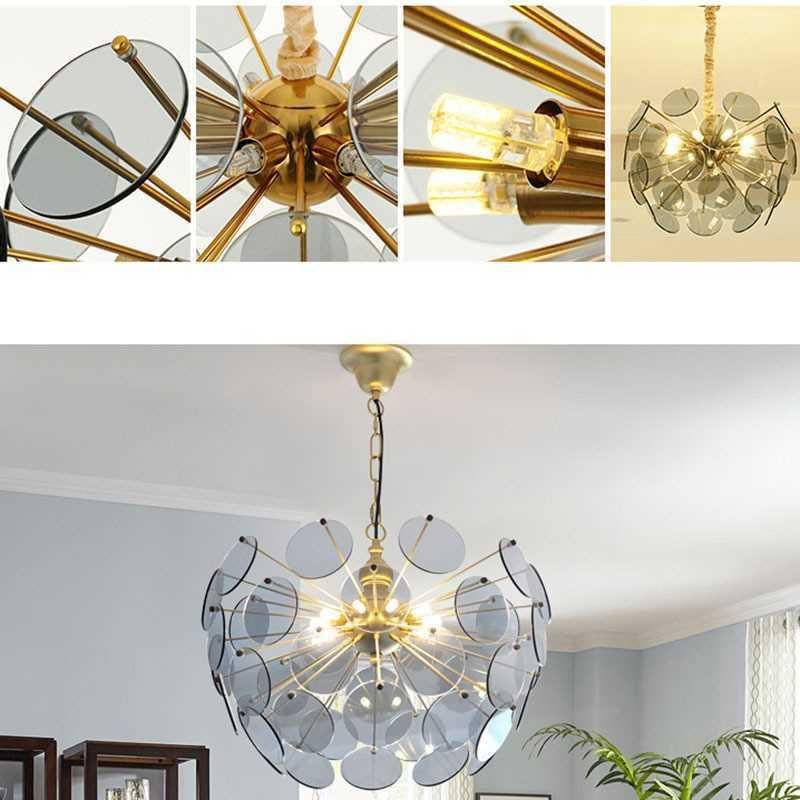 Nordic Glass Ball Round Bubble Ball Branching Pendant Lamp