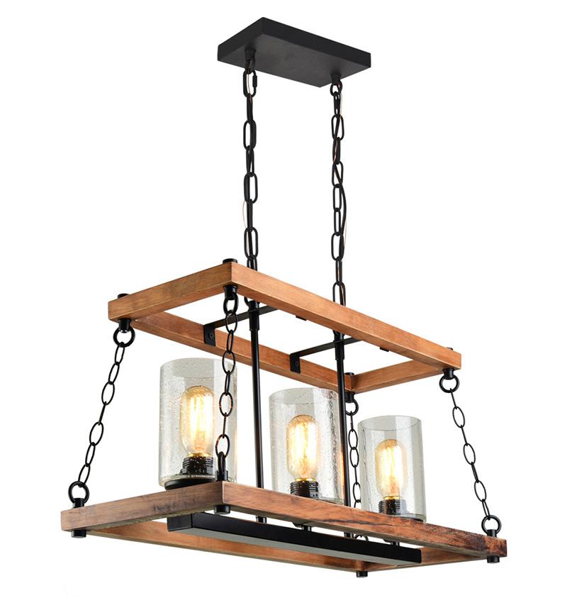 Indoor Lighting Vintage Iron Black 3 Light Chandelier Pendant Lamp European Antique Rope Lamp
