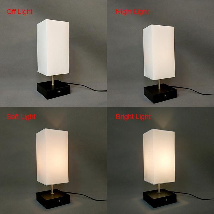 Jlt-9401 Home Creative Convenience Bedroom Bedside Desk Light Touch Dimming Table Lamp with USB Charging Port