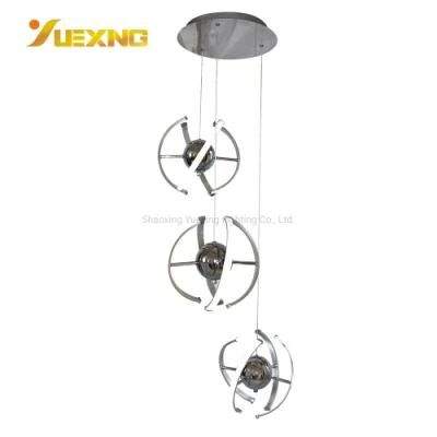 Wholesale Energy Saving Crystal Aluminium Iron Stripe Indoor Living Room Decor Lighting Chandelier Lamp Pendant Light