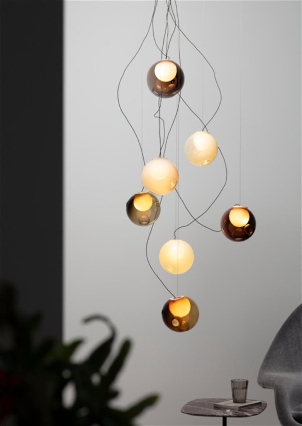 Nordic Style Glass Lamp Designer Lights for Ceiling Adjustable Chandelier