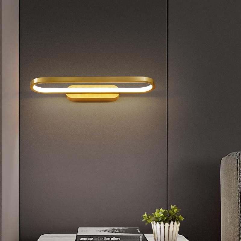 LED Wall Lamp Bedroom Bedside Lights Living Room Golden Brass Minimalist Wall Lamp (WH-OR-128)