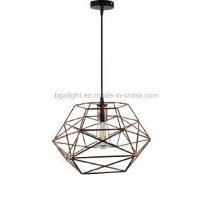 E27 Prism Metal Cage Creative Living Room Vintage Pendant Lighting Fixtures