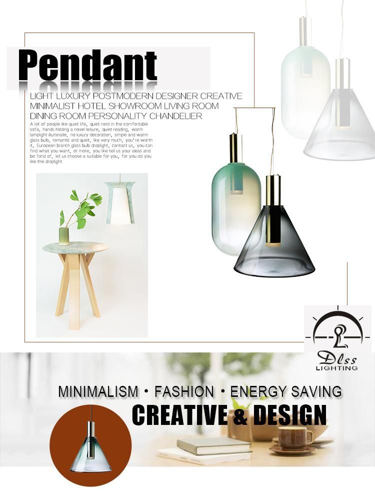 High Quality Home Unique Perfect Smoky Gray Color Glass Pendant Lamp