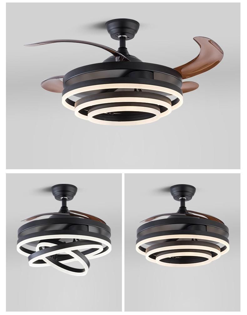 LED Modern Golden Ceiling Fan. with Lamp