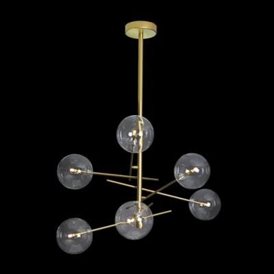 Contemporary Lighting Glass Brass Metal Big Hotel Chandelier