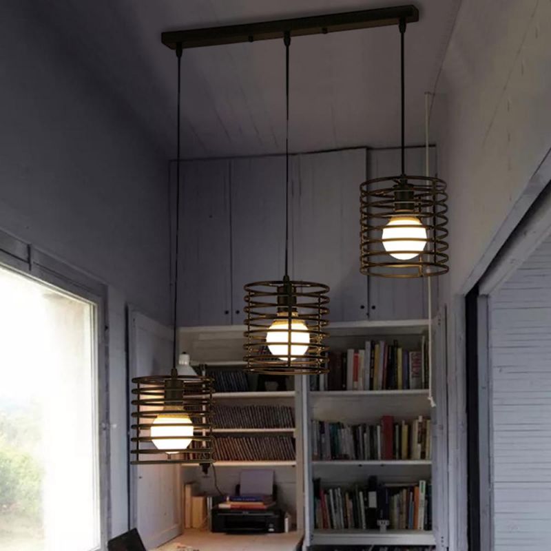 Large Bulb Shaped Glass Pendant Lamp Hanging Light Circle Pendant Light for Dining Room