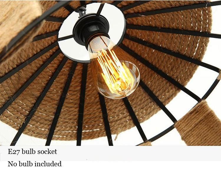 Loft Hemp Rope Chandelier Lighting Industrial Vintage Lamp Clothing Store Restaurant Light (WH-VP-145)