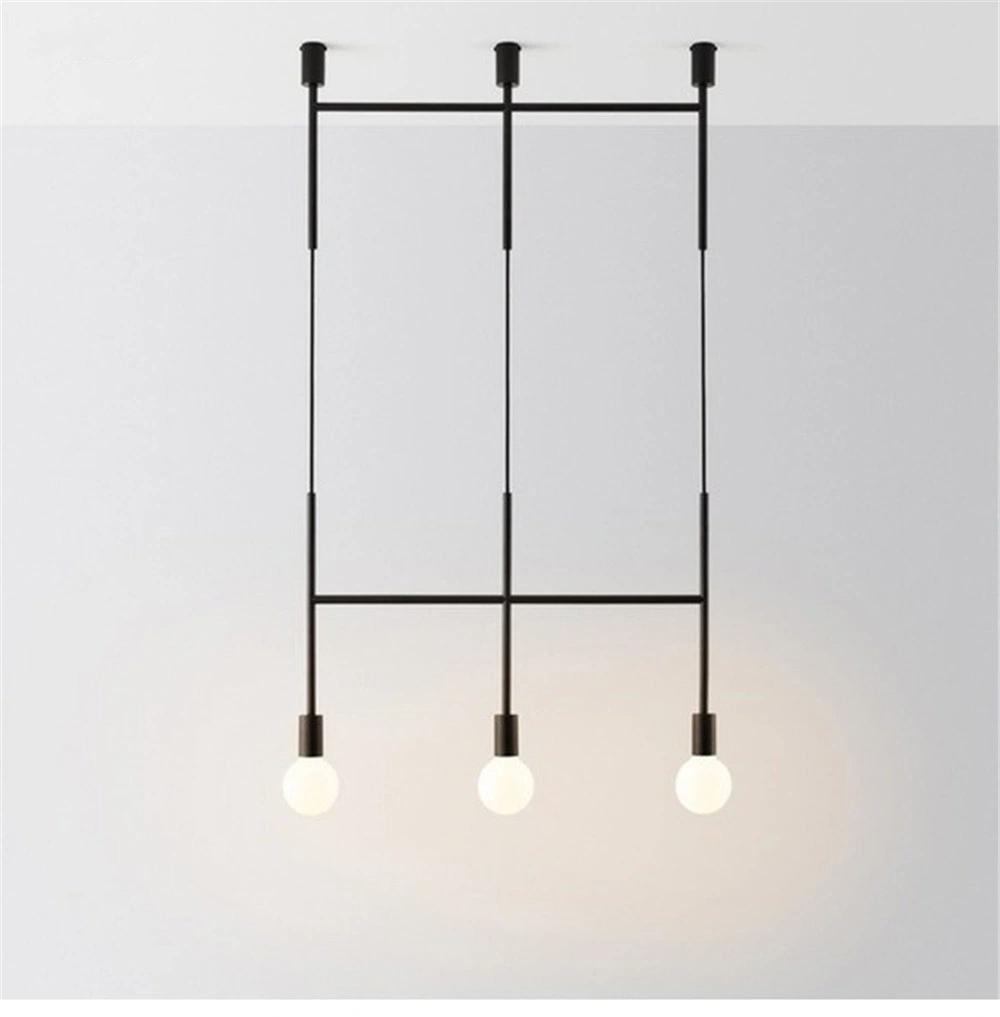 Modern Simple Iron Line Pendant Lights Post-Modern Designer Molecular Hanglamp Living Room Dining Room Restaurant Pendant Lamps