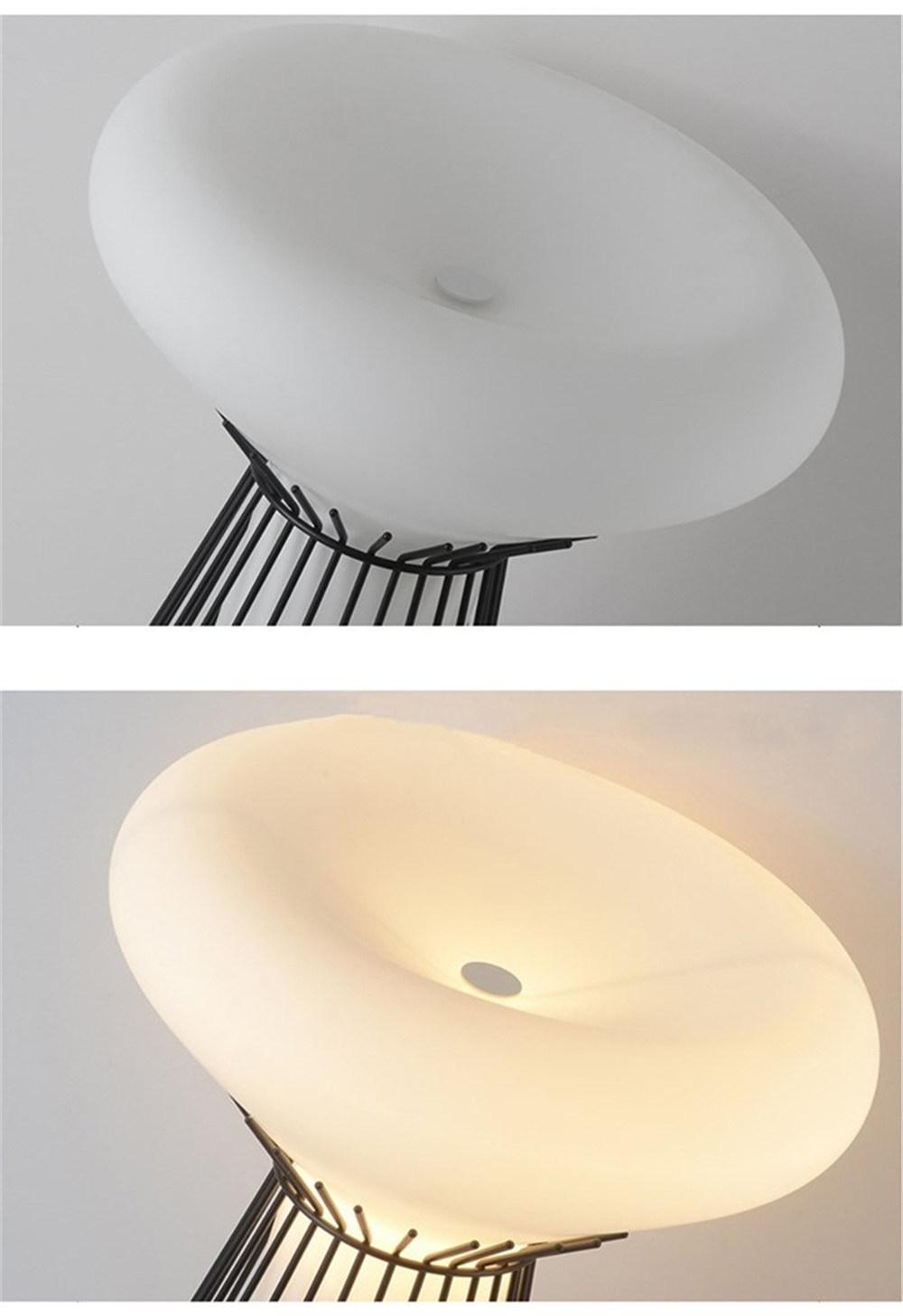 Modern White Glass Floor Lamps Stainless Steel Bedroom Bedside Living Room Standing Lights