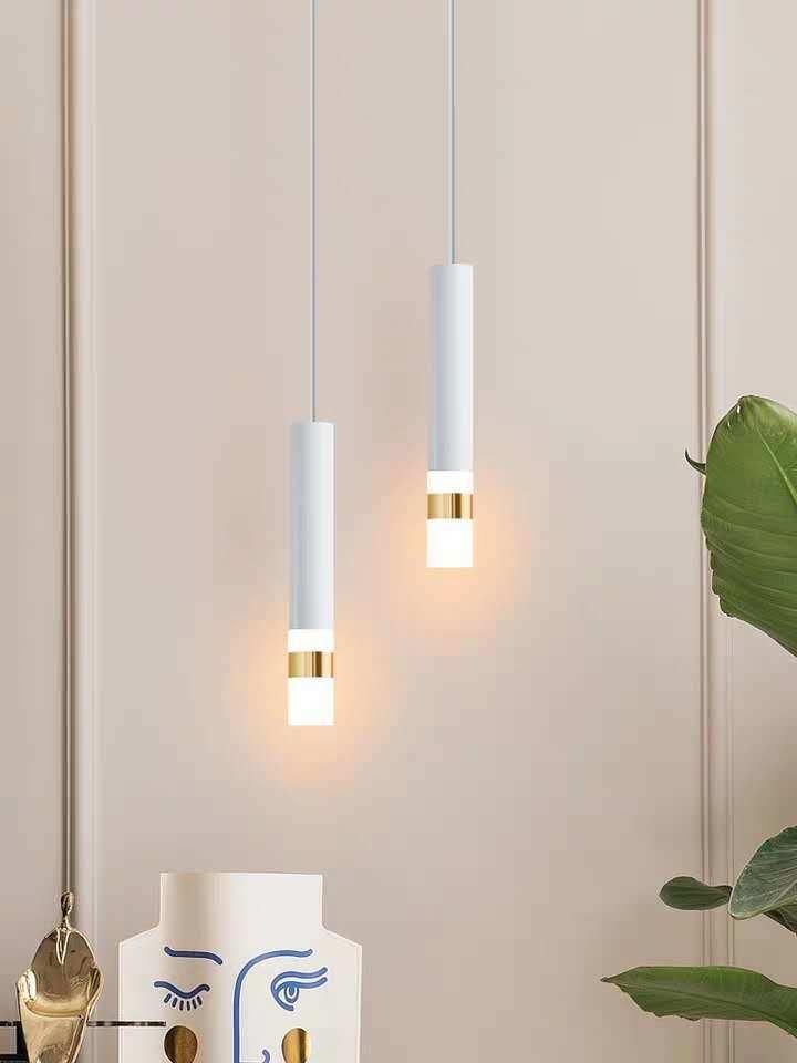 Modern Bar Pendant Light Linear Aluminum Black Cylinder Decorative Ceiling Hanging Lamp Commercial 11W LED Pendant Light