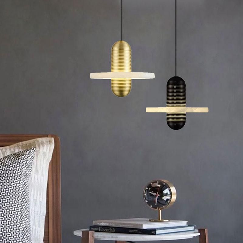 LED Marble Dining Room Lamp Modern Fashion Creative Simple Art Lamp Bar Chandelier Light