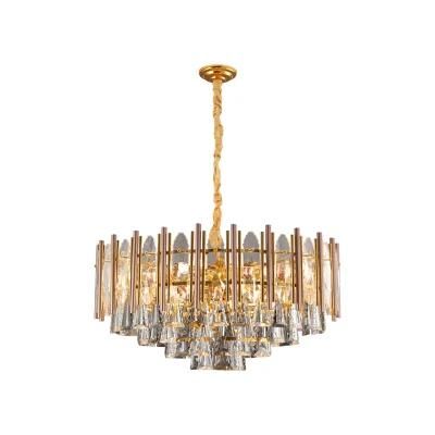 Dafangzhou 304W Light China Vintage Brass Chandelier Supplier Hanging Lamp Black Frame Color Crystal Chandelier Light for Hall