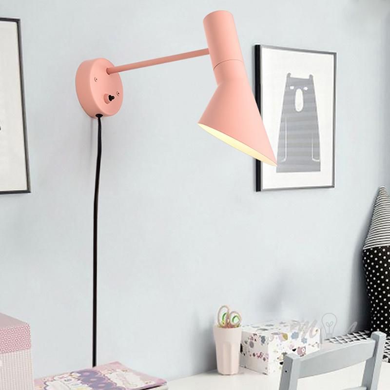 Colourful Iron Wall Lamp Sconces Study Reading Lamp Living Room Plug in Wall Sconce (WH-OR-163)