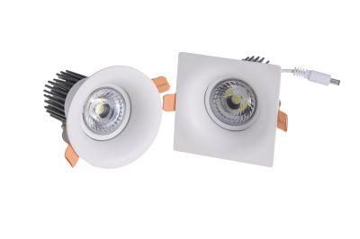 Die Casting Long Life Span Isolated Driver 2700-6500K Recessed Ceiling Anti-Glare 3-in-1 Color 7W LED COB Spotlight Panel Light Downlight