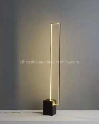 Modern Simple Design Indoor Rectangle Metal LED Marble Table Lamp and Floor Lamp for Hotel Projects Zf-Cl-036
