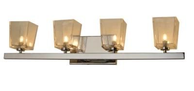 Simple 4 Light Vanity Wall Sconce Light with Clear Glass