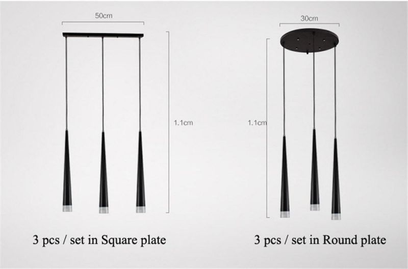 Modern Pendant Lights 3W LED Cone-Shape Hanging Lamps for Restaurant/Living Room/Bar Lamparas Home Decoration Lighting Luminaire