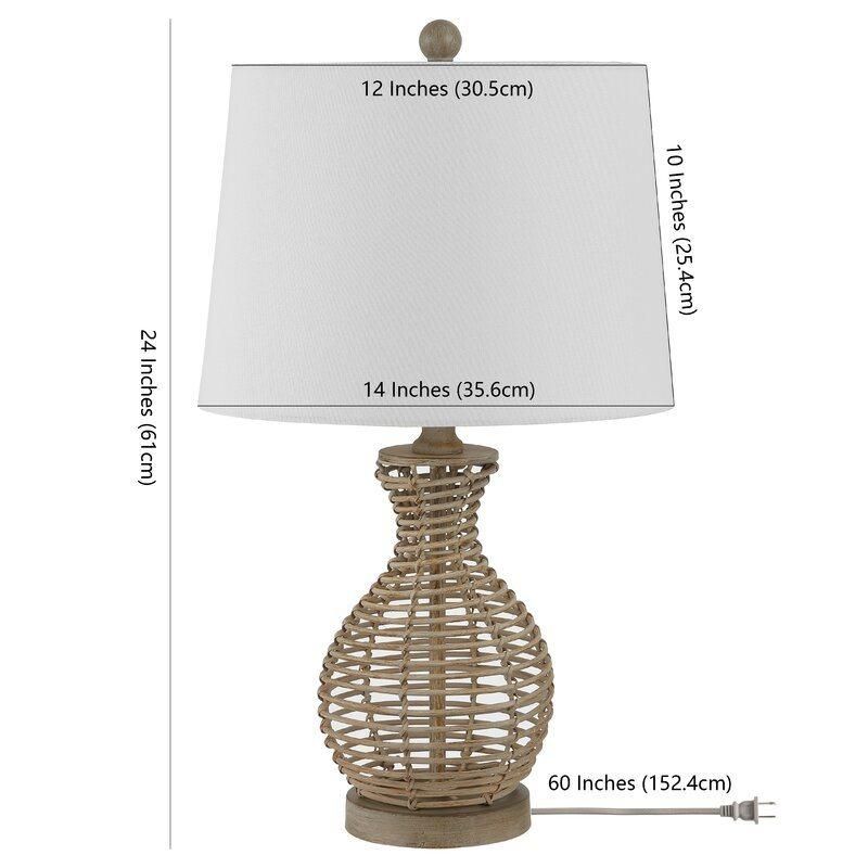 Home Decoration Lights Rattan Desk Table Lamp for Hotel Office Living Room