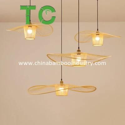 Creative Bamboo Pendant Lights Ceiling Lamps Lampshade Height Adjustable for Locally Accommodations Restaurants Tea House Hall