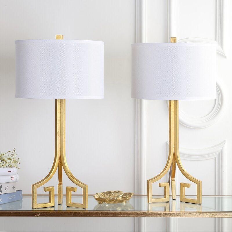 High Quality Hotel Home Decorative Gold Base Fabric Shade Modern LED Table Lamp