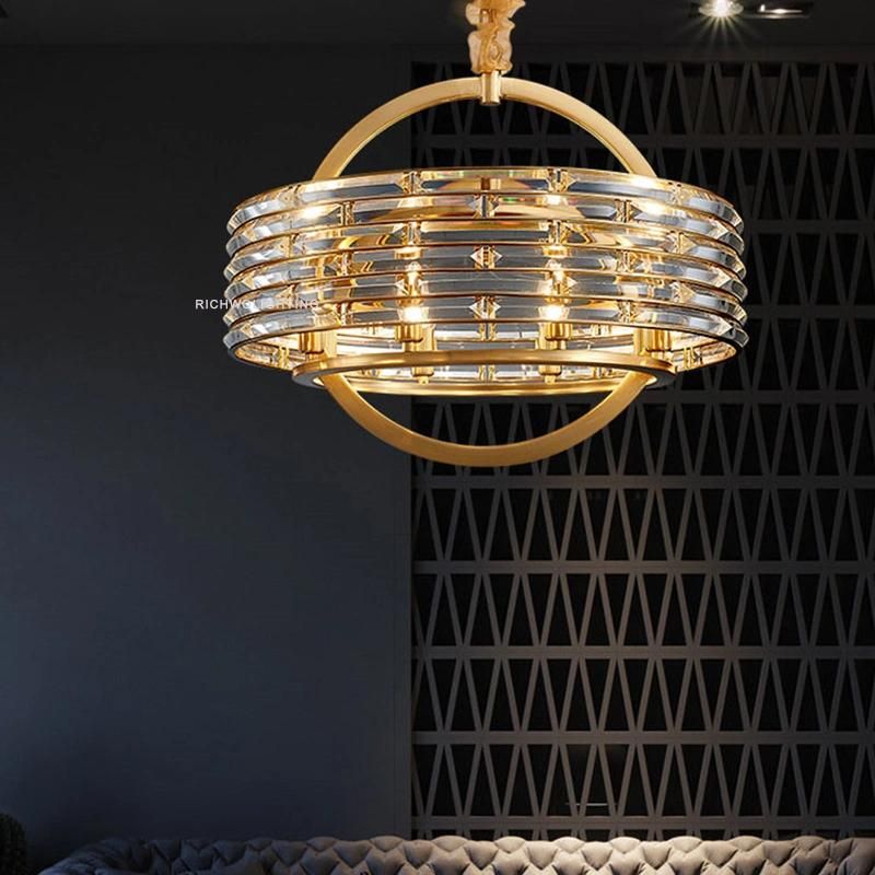 2021 Modern Round Home Decorated Pendant Light, Round Pendant Light, Glass Crystal Pendant Lamp