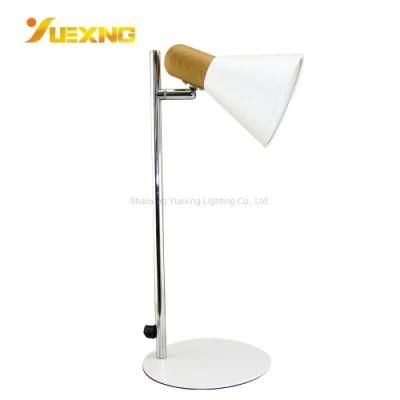 Horn Shape E27 Max 40W 50W LED Luminaire Light Wood Iron Table Lamp Lighting