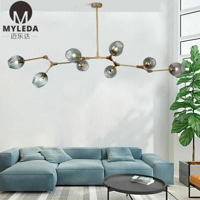 Modern Simple Style Coffee Shop Art Decor Suspension Iron Glass LED Pendant Lamp