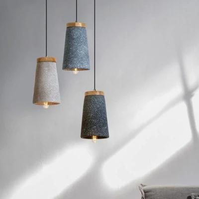 Creative Cement Pendant Lights Maarten Unique Cement and Wooden Tall Dome Pendant Light (WH-AP-338)