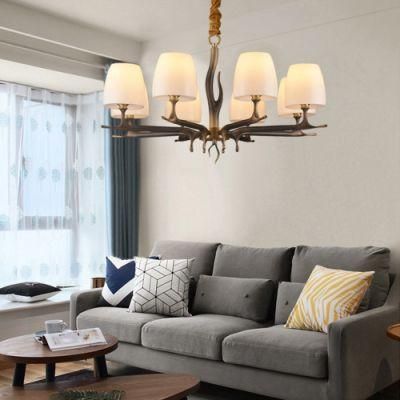 Wireless Remote Low Ceiling Modern Chain Decorative Glass Chandelier Lighting