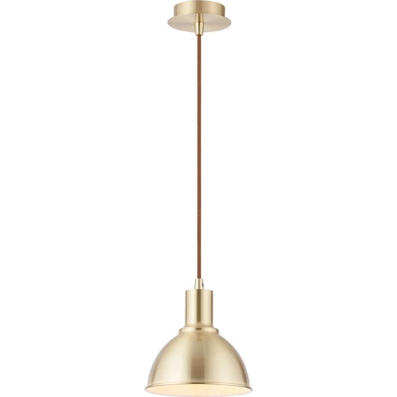 Nordic Modern Pendant Light for Kitchen Island Hanging Light Metal Shade Adjustable Height Ceiling Lamp Fixture for Dining Room Coffee Living Room (Matt Brass)