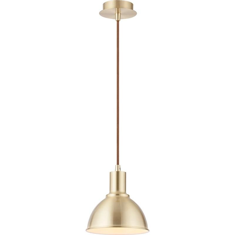 Nordic Modern Pendant Light for Kitchen Island Hanging Light Metal Shade Adjustable Height Ceiling Lamp Fixture for Dining Room Coffee Living Room (Matt Brass)