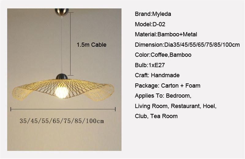 Cage Traditional Handmade Bamboo Lamp Bright Lantern Pendant Light