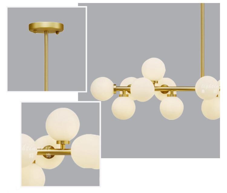 Glass Cluster Gold Long Chandelier