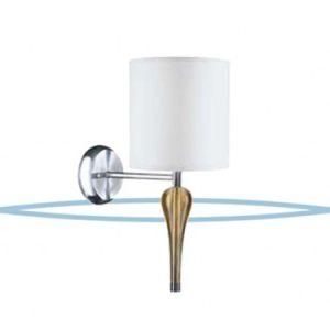 Brushed Nickel with Amber Accents Hotel Wall Lamp