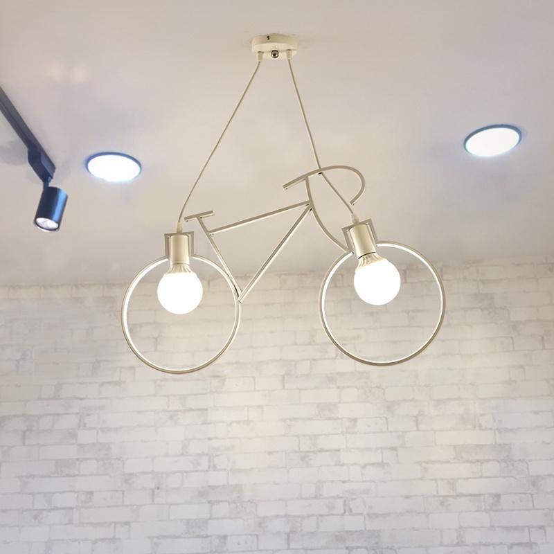 Industrial Pendant Lights Vintage Iron Bicycle Hanglamp for Bar Decor E27 Loft Round Pendant Light (WH-VP-65)